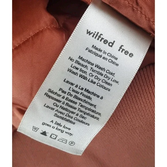 WILFRED Free Avion Bomber Jacket Womens Small Dark Peach Cropped Aritzia - Picture 6 of 16